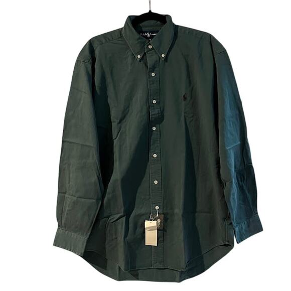 VTG NWT Ralph Lauren Shirt Blake Green Button Down Shirt Size M - Picture 1 of 4